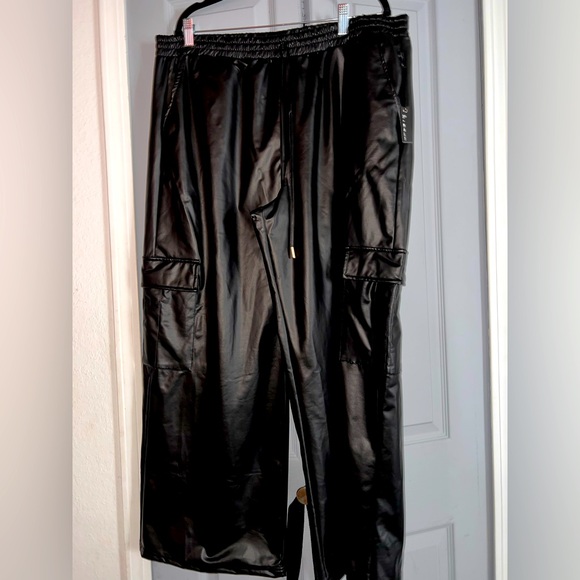 3rd + Malt Pants - 🖤NWT 3rd + Malt Black Faux Leather wide leg pants size 2X